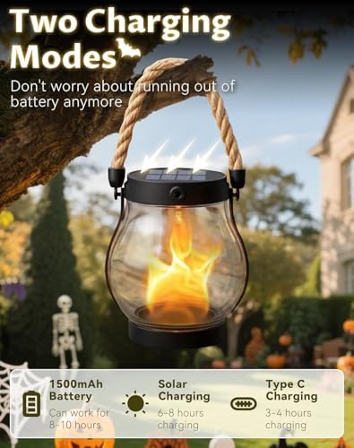 Kaliqo Solar Lantern Outdoor Lights - Realistic Dancing Flame Effect, Solar-Powered LED Lantern for Camping, Yard, Garden, Patio & Porch Decor (4Pcs) - Image 3