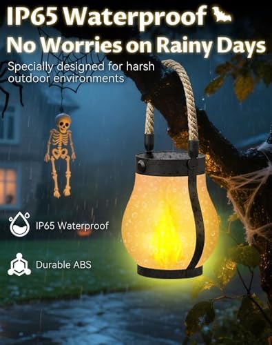 Kaliqo Solar Lantern Outdoor Lights - Realistic Dancing Flame Effect, Solar-Powered LED Lantern for Camping, Yard, Garden, Patio & Porch Decor (4Pcs) - Image 7